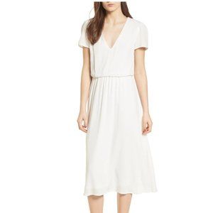 Wayf Blouson Dress White Midi